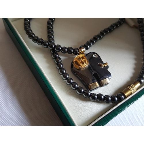 31 - black jade pendant necklace