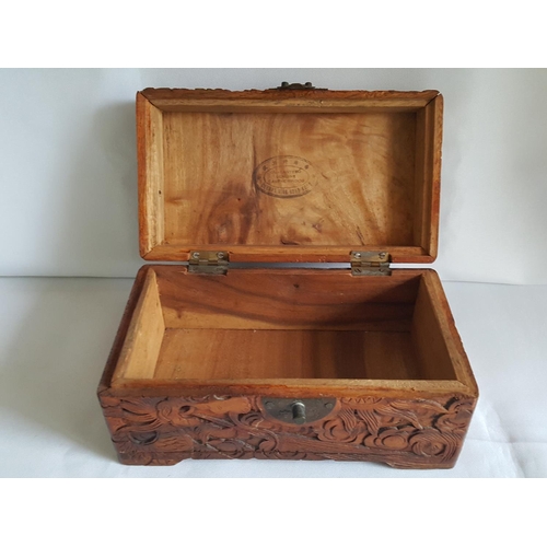 322 - vintage camphorwood carved box