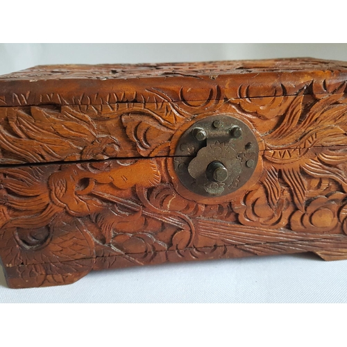 322 - vintage camphorwood carved box