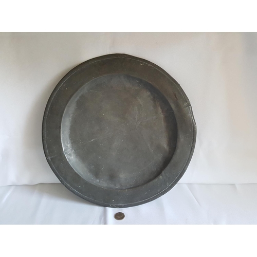 330 - antique pewter charger