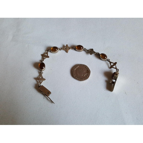 62 - silver & amber bracelet
