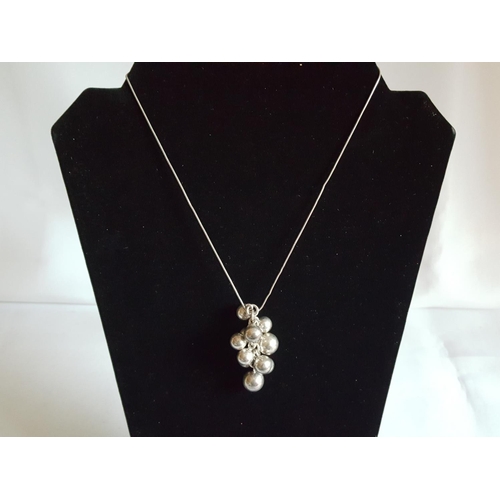 64 - 925 silver ball pendant on chain