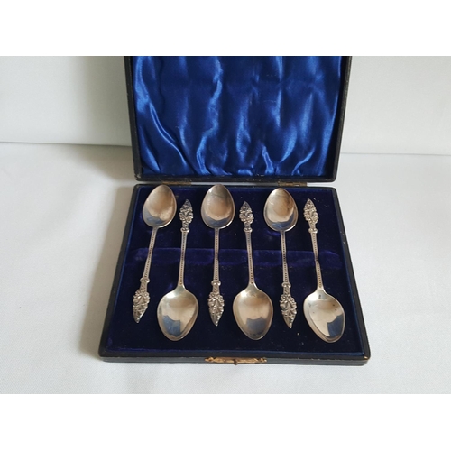 68 - HM silver set of 6 spoons c1902