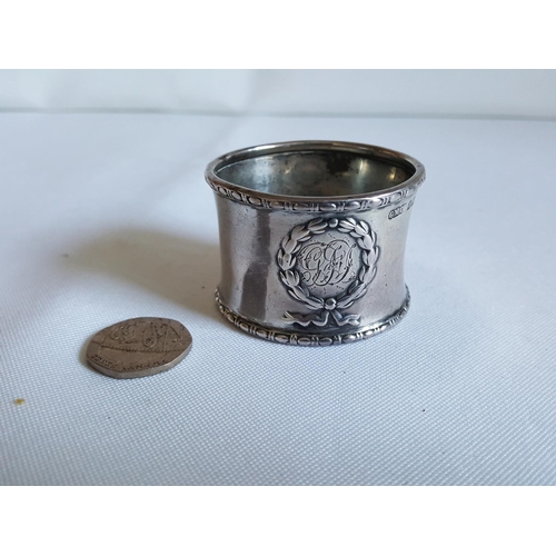 74 - HM silver napkin ring c1909