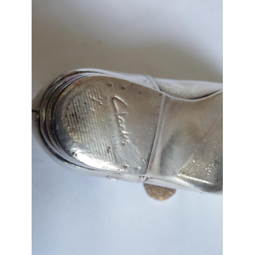 85 - rare unusual Clarks silver plated advertising shoe