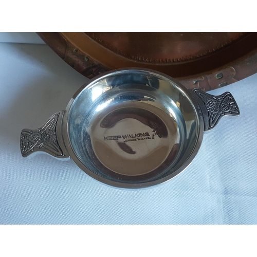 91 - vintage Johnnie Walker pub tray & a quaich