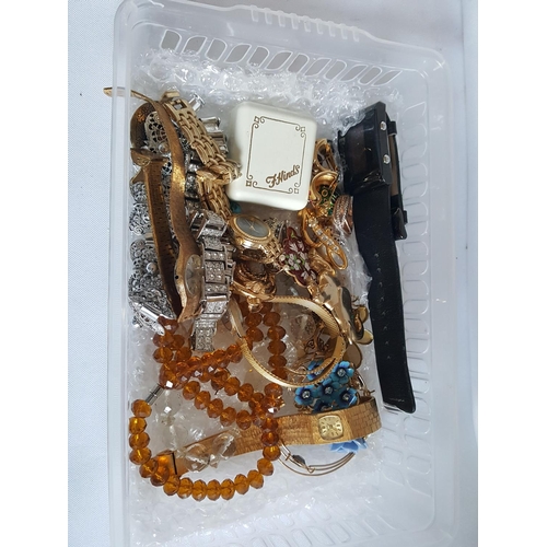 92 - job lot of costume jewellery & watches