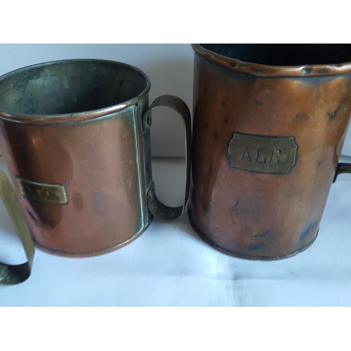 93 - antique grain measures & an ale tankard