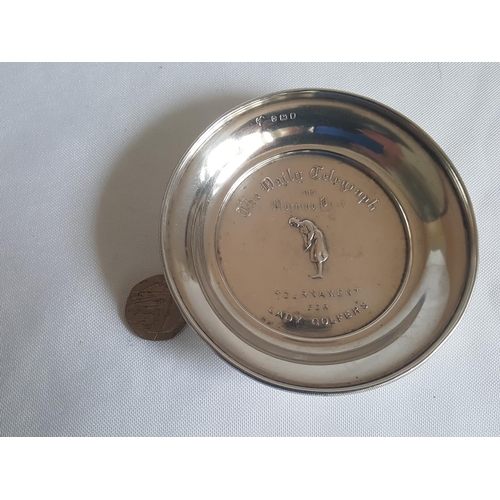 111 - HM silver pin dish Daily Telegraph Lady golfers trophy