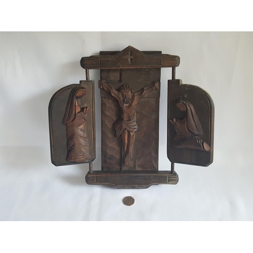 24 - hand carved folding christian item 27cm