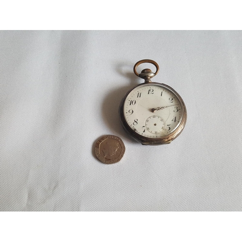 35 - 800 silver pocket watch w/o missing hands