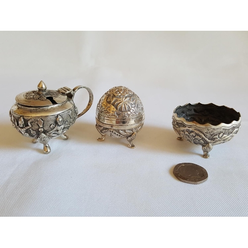 4 - Indian silver cruet set