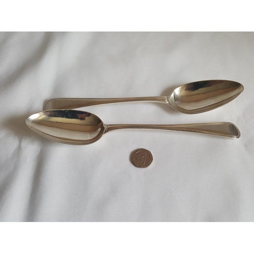 96 - HM silver serving spoons by George Smith & William Fearn c1793