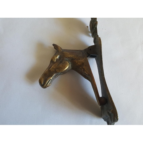 180 - brass horse head door knocker