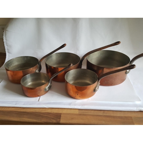 181 - set of vintage copper pans