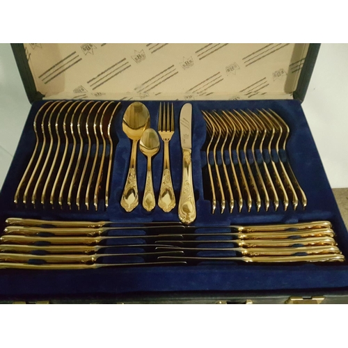 226 - 70 piece SBS gold plated cutlery set