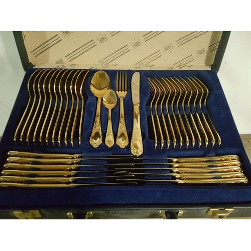 226 - 70 piece SBS gold plated cutlery set