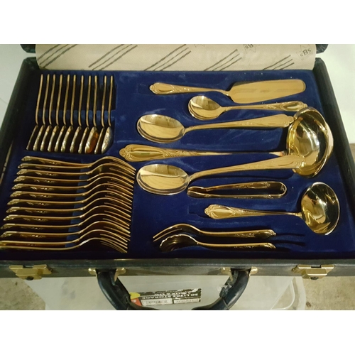 226 - 70 piece SBS gold plated cutlery set