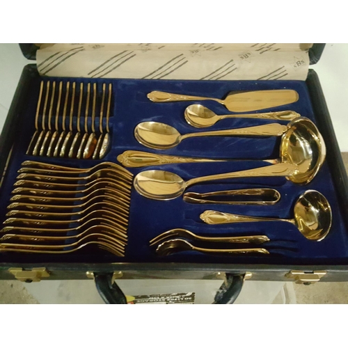 226 - 70 piece SBS gold plated cutlery set