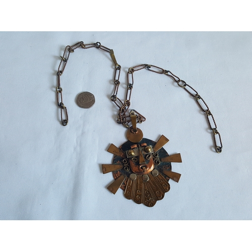 60 - Inca brass & copper necklace