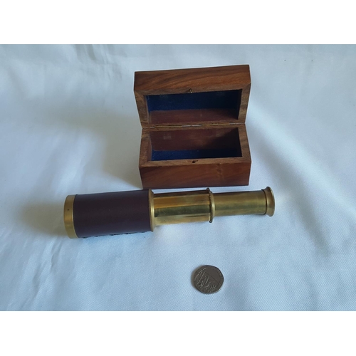 14 - small brass telescope boxed