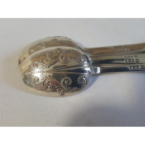 163 - HM silver set of 6 spoons Francis Howard Ltd 91grams