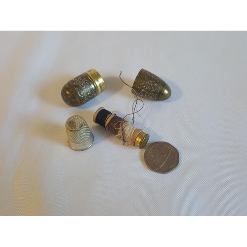 17 - miniature brass sewing kit