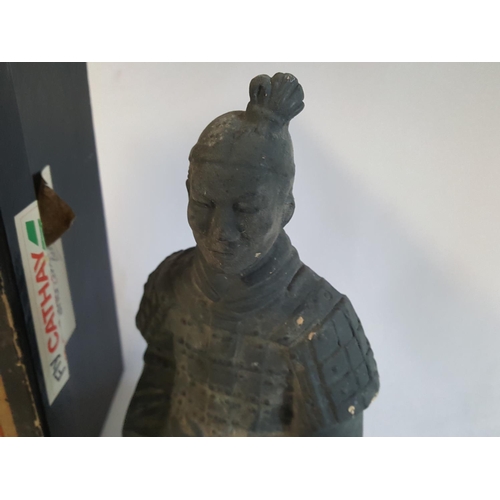 117 - old heavy terracotta warrior figure