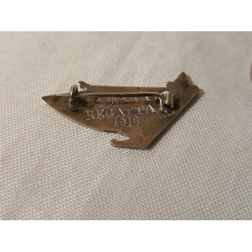 153 - silver Amara Regatta 1918 brooch