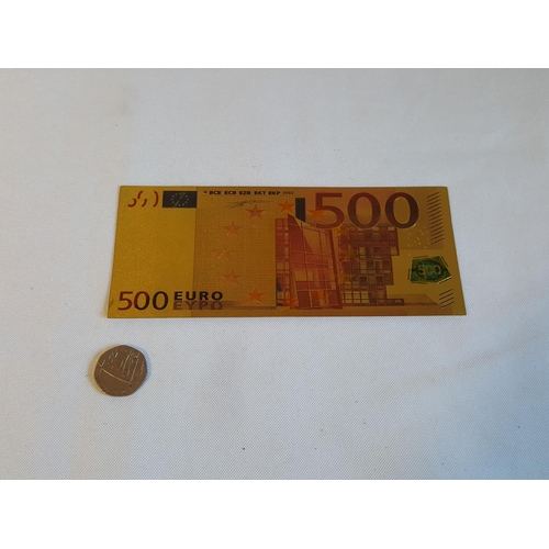 36 - 24ct gold plated repro 500 Euro banknote