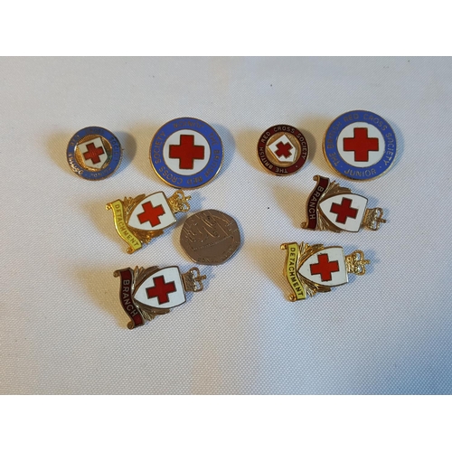 47 - 8 Gaunt enamel Red Cross badges