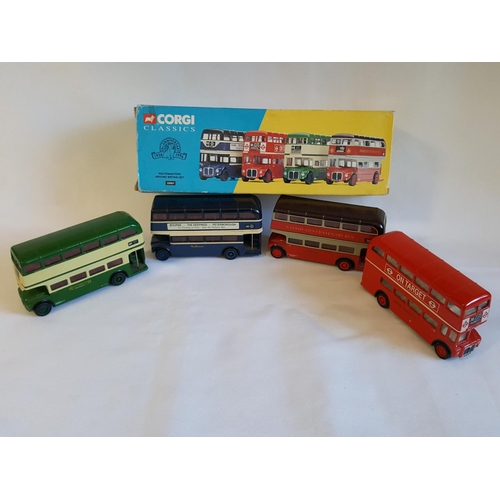 53 - mint boxed Corgi pack of 4 roadmaster buses