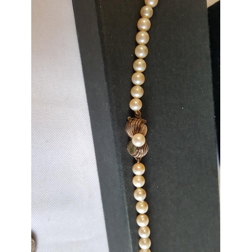 185 - silver clasp pearl necklace chocker