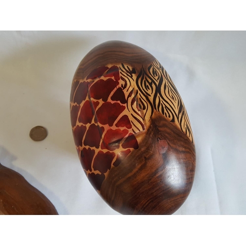 191 - treen bowl & hippo figure African figure