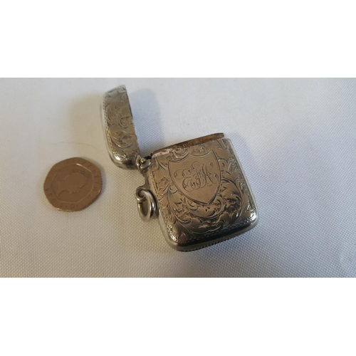 27 - Chester HM silver vesta case by Colen Hewer Cheshire c1903