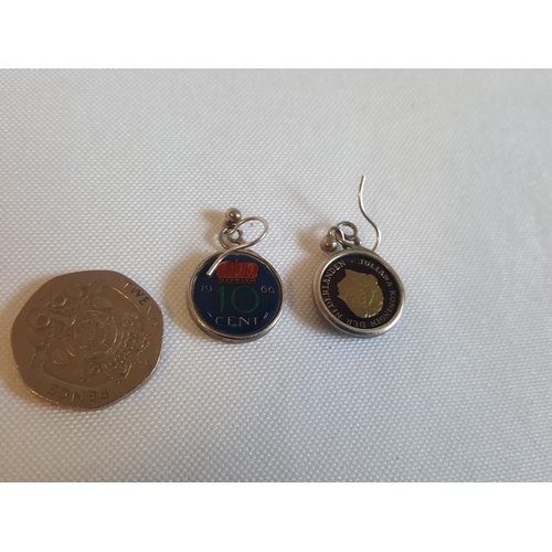 275 - pair of enamel coin earrings