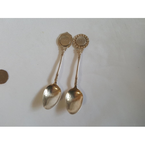 391 - 2 HM silver golfing spoons