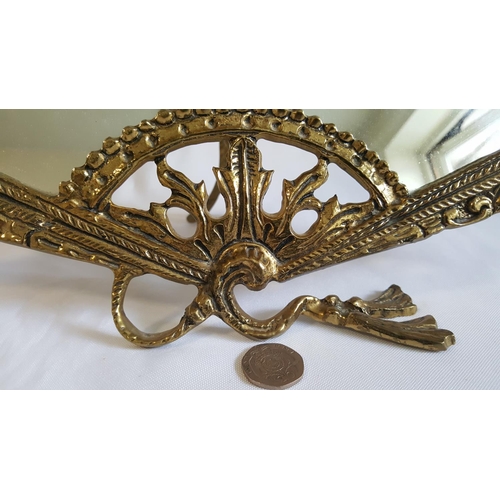 48 - heavy brass fan design dressing table mirror