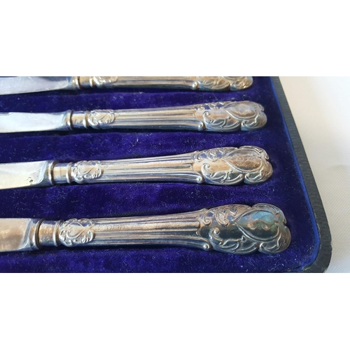 21 - HM silver handled knives c1913