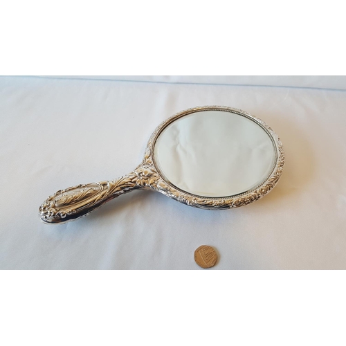 24 - HM silver large hand mirror by Martin, Hall & Co Chester c1907