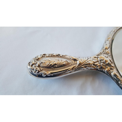 24 - HM silver large hand mirror by Martin, Hall & Co Chester c1907