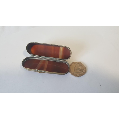 36 - brass & onyx miniature snuff box