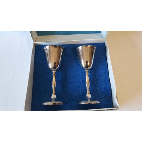 5 - Cavalier silver plated reproduction Georgian goblets