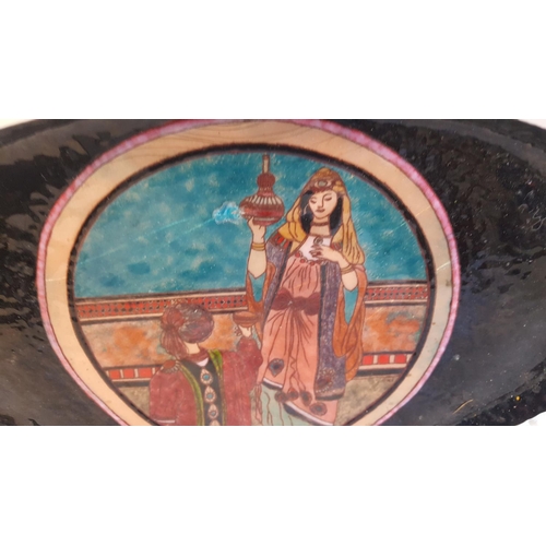 67 - large enamel on copper dish a/f