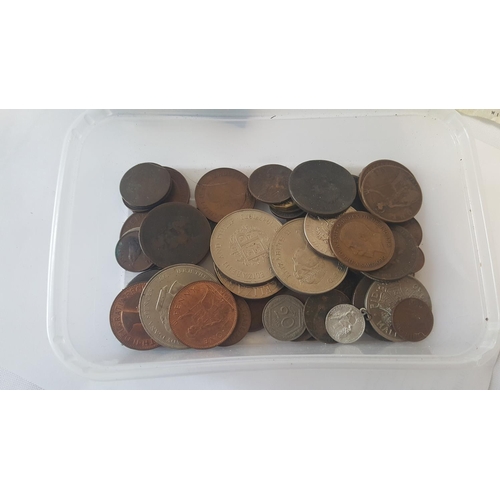 7 - tray of coins & bank notes some antique