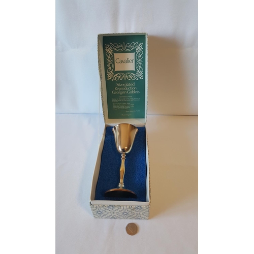 73 - Cavalier silver plated reproduction Georgian goblet