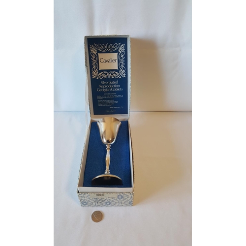 74 - Cavalier silver plated reproduction Georgian goblet