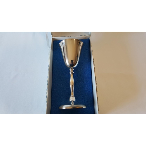 74 - Cavalier silver plated reproduction Georgian goblet