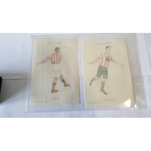 93 - Rare BDV cigarette league colours Stoke & Sunderland large 6x4 inches silk cards