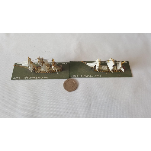 126 - 2 Devco 1:1200 scale metal Napoleonic ships painted